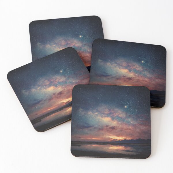 Item preview, Midnight Starry Sky Milky Way Sunset Pond designed and sold by GrinGalore.