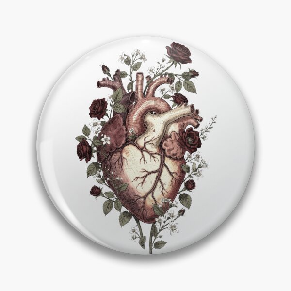 Item preview, Anatomical Heart Botanical T-Shirt | Floral Heart Vintage Illustration | Nurse Doctor Dark Romance Gift designed and sold by Panom Suavichien.