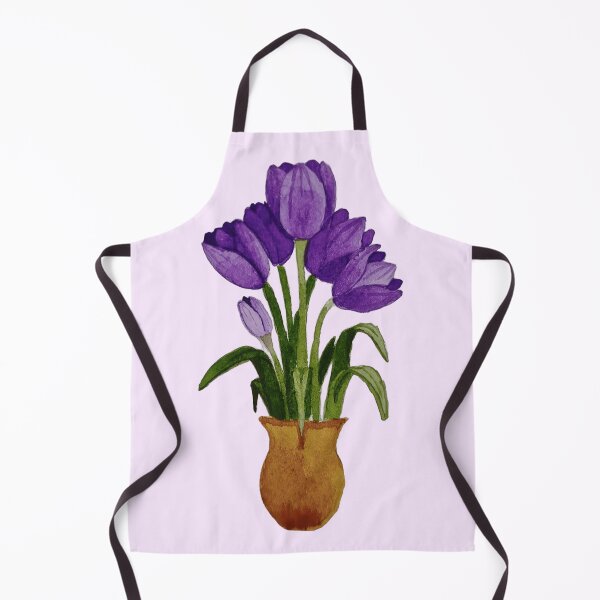 Item preview, Purple tulips in a vase – handmade in watercolor. designed and sold by Greitas.