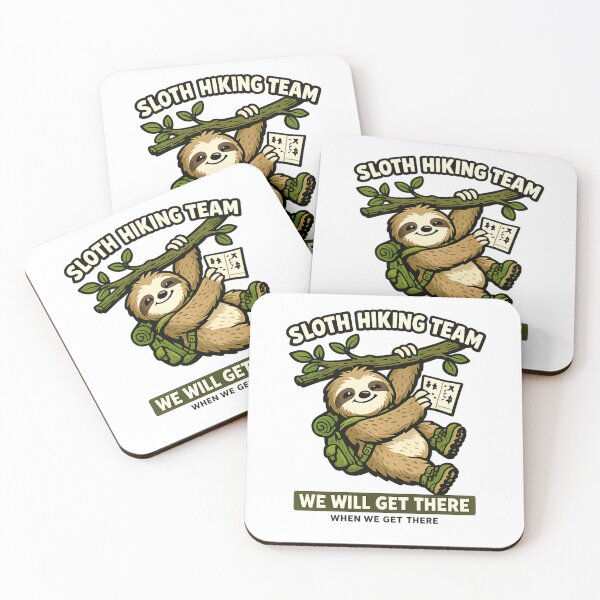 Item preview, Sloth Hiking Team We Will Get There Funny Hiking Shirt Trail Humor Outdoor Gift designed and sold by Raven Studios.