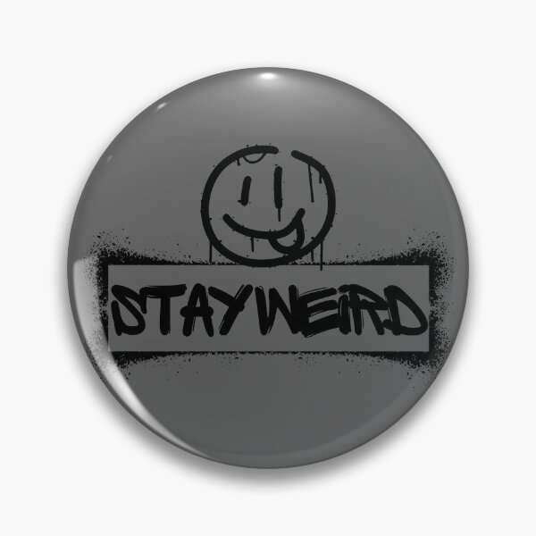 Item preview, Edgy Spray Paint Face Stay Weird Quote designed and sold by Mirsh-design.
