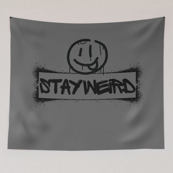 Item preview, Edgy Spray Paint Face Stay Weird Quote designed and sold by Mirsh-design.