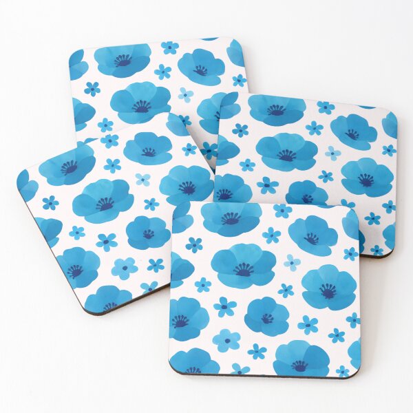 Item preview, Little blue poppies pattern designed and sold by uunaa.