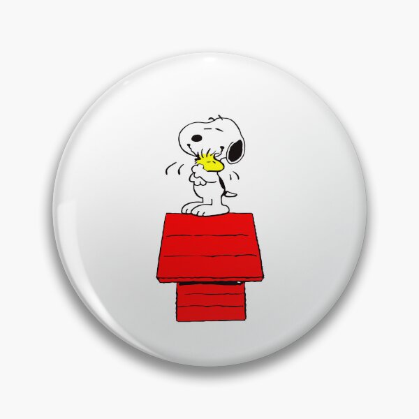 Item preview, Snoopy and Woodstock Best Friends Hug on Red Doghouse designed and sold by damejukio.