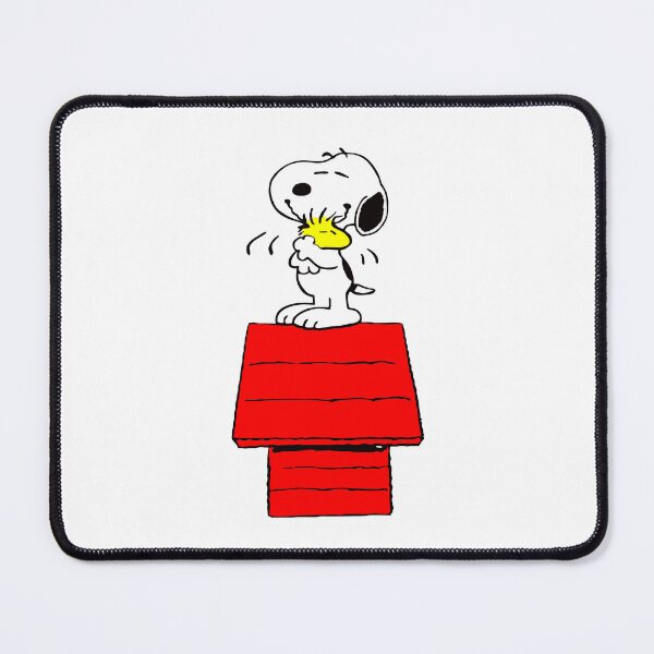 Item preview, Snoopy and Woodstock Best Friends Hug on Red Doghouse designed and sold by damejukio.