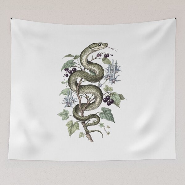 Item preview, Snake Botanical T-Shirt | Deadly Nightshade Serpent Vintage Illustration | Dark Academia Apothecary Gift designed and sold by Panom Suavichien.
