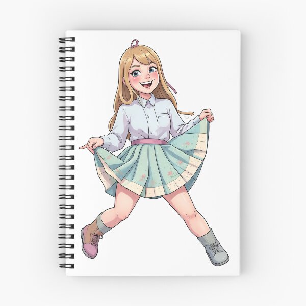 Item preview, A cartoon girl in a blue skirt and white shirt on transparent background designed and sold by Creative88Art.