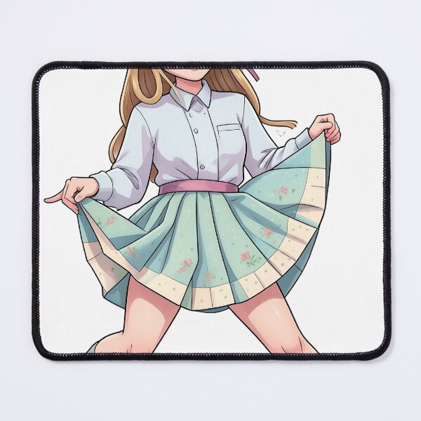 Item preview, A cartoon girl in a blue skirt and white shirt on transparent background designed and sold by Creative88Art.