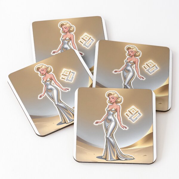 Item preview, A cartoon woman in a silver dress standing in the desert on transparent background designed and sold by Creative88Art.