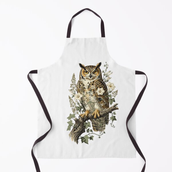 Item preview, Great Horned Owl Botanical T-Shirt | Bubo Virginianus Vintage Illustration | Dark Academia Nature Gift designed and sold by Panom Suavichien.