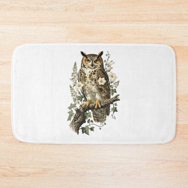 Item preview, Great Horned Owl Botanical T-Shirt | Bubo Virginianus Vintage Illustration | Dark Academia Nature Gift designed and sold by Panom Suavichien.