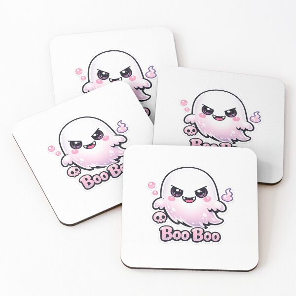 Item preview, Kawaii Ghost – Cute Spooky Boo Character Aesthetic Sticker designed and sold by CosmicSplendor.