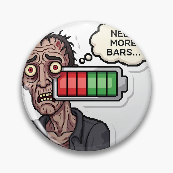 Item preview, A zombie cartoon character with a low battery level on transparent background designed and sold by Creative88Art.