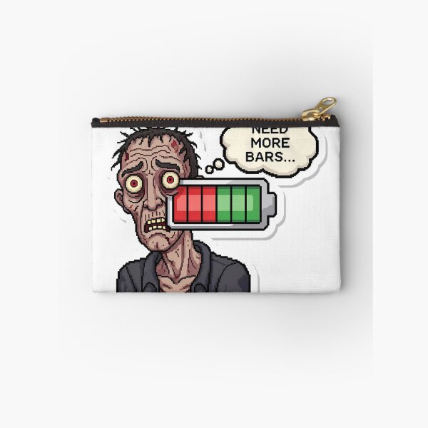 Item preview, A zombie cartoon character with a low battery level on transparent background designed and sold by Creative88Art.