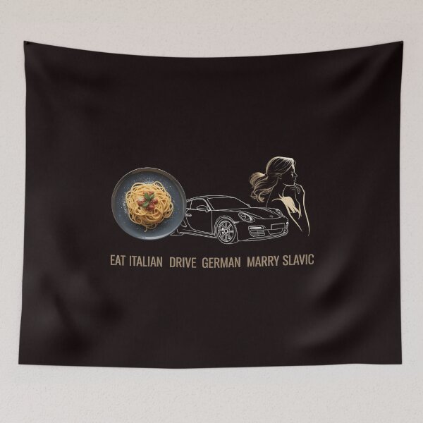 Item preview, Eat Italian Drive German Marry Slavic – Italian Food Lover Slavic Woman Quote designed and sold by Redgiant87x.