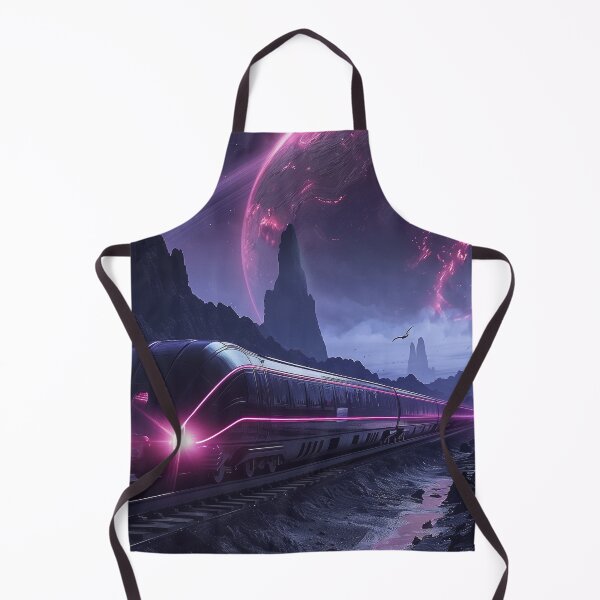 Item preview, Neon Train Cyberpunk Landscape designed and sold by QuantumDrift.