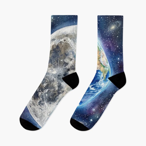 Item preview, Earth & Moon Watercolor Galaxy Celestial Design designed and sold by InovArtS.