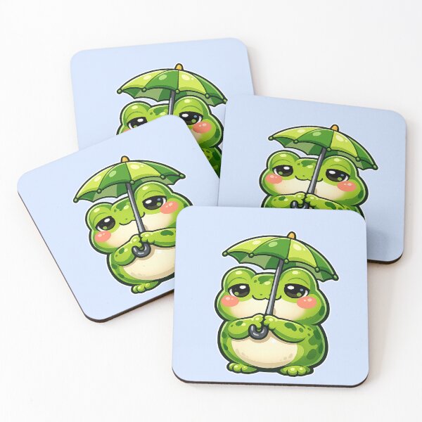 Item preview, Kawaii Rain Frog Cartoon | Cozy Aesthetic Animal Design designed and sold by simpleyetcanva.