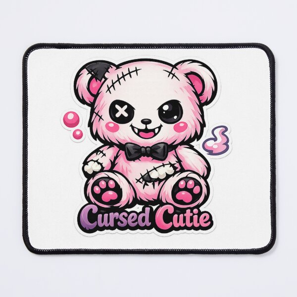 Item preview, Cursed Cute Teddy Bear – Kawaii Horror Plush Aesthetic designed and sold by CosmicSplendor.