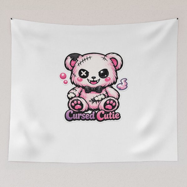 Item preview, Cursed Cute Teddy Bear – Kawaii Horror Plush Aesthetic designed and sold by CosmicSplendor.