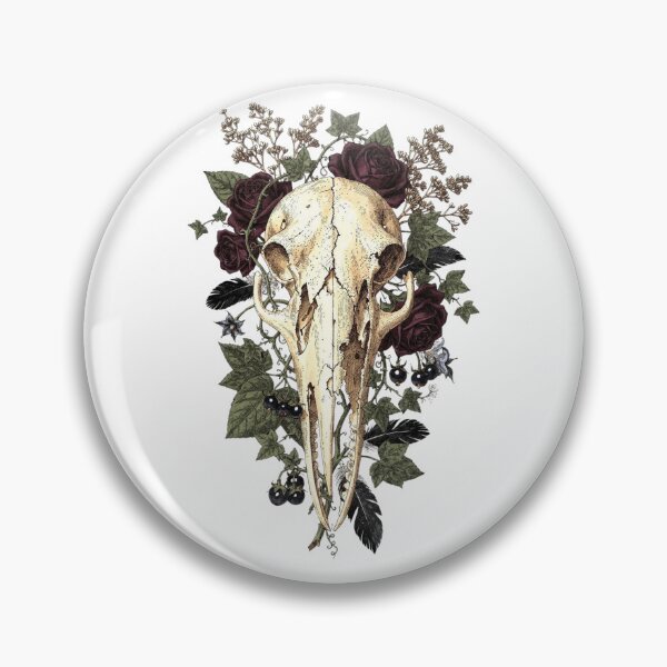 Item preview, Crow Skull Botanical T-Shirt | Gothic Bird Skull Vintage Illustration | Dark Academia Memento Mori Gift designed and sold by Panom Suavichien.