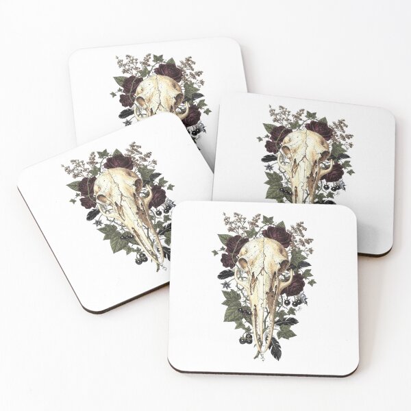 Item preview, Crow Skull Botanical T-Shirt | Gothic Bird Skull Vintage Illustration | Dark Academia Memento Mori Gift designed and sold by Panom Suavichien.