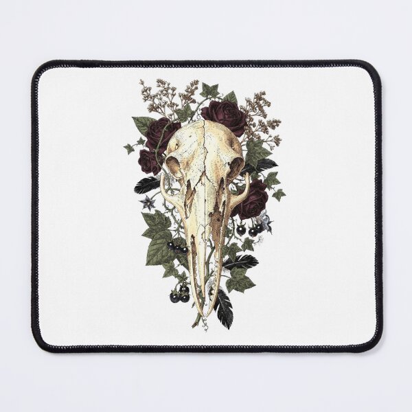 Item preview, Crow Skull Botanical T-Shirt | Gothic Bird Skull Vintage Illustration | Dark Academia Memento Mori Gift designed and sold by Panom Suavichien.