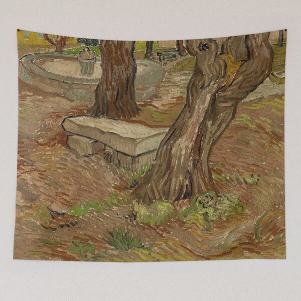 Item preview, The Stone Bench in the Asylum at Saint Remy by Vincent van Gogh: Post Impressionist Garden designed and sold by artofuniverse.