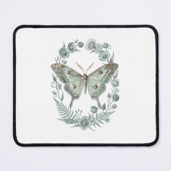 Item preview, Patina Blue Moth Botanical T-Shirt | Verdigris Luna Moth Vintage Illustration | Cottagecore Nature Gift designed and sold by Panom Suavichien.