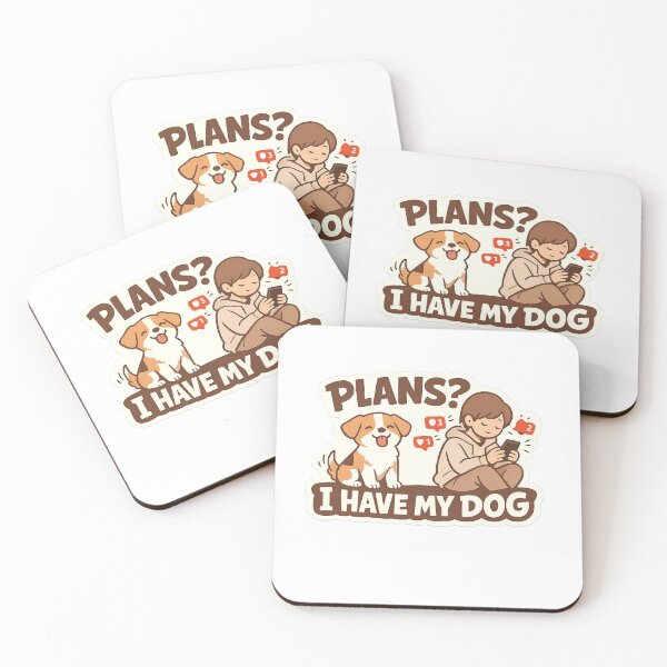 Item preview, Plans? I Have My Dog Sticker | Funny Introvert Dog Lover Design designed and sold by andrect.
