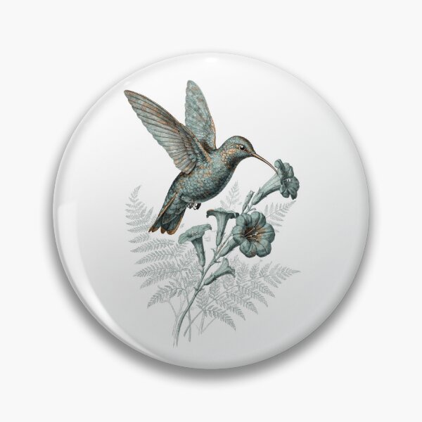 Item preview, Patina Blue Hummingbird T-Shirt | Verdigris Botanical Vintage Illustration | Cottagecore Nature Gift 2026 designed and sold by Panom Suavichien.