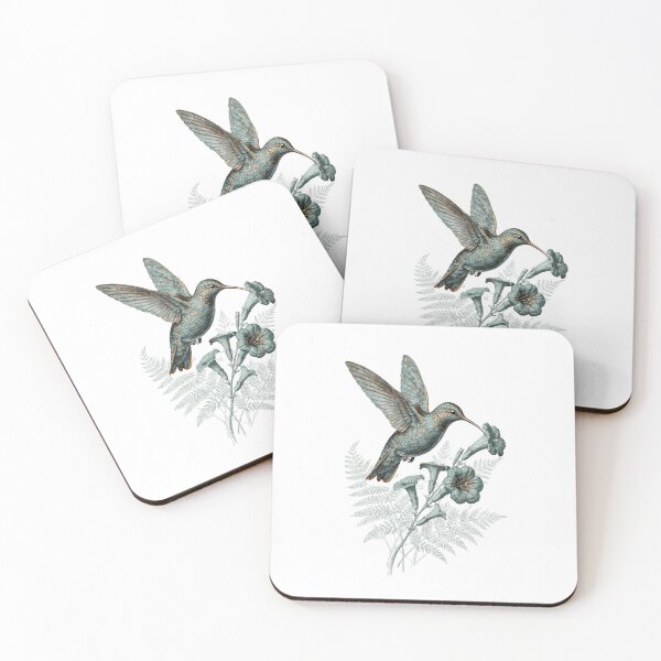 Item preview, Patina Blue Hummingbird T-Shirt | Verdigris Botanical Vintage Illustration | Cottagecore Nature Gift 2026 designed and sold by Panom Suavichien.