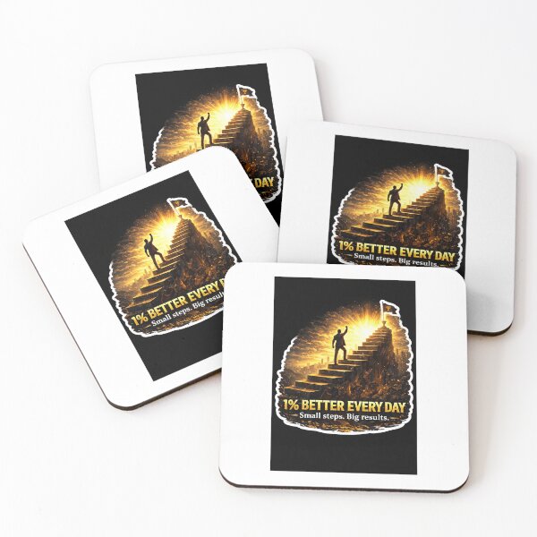 Item preview, 1% Better Every Day – Small Steps Big Results Motivational Sticker designed and sold by Wander Pop Studio.