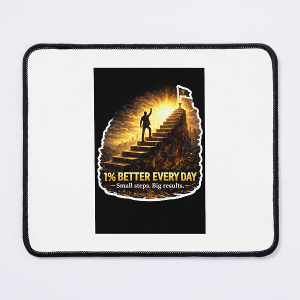 Item preview, 1% Better Every Day – Small Steps Big Results Motivational Sticker designed and sold by Wander Pop Studio.