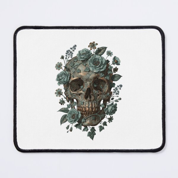 Item preview, Patina Blue Skull Botanical T-Shirt | Verdigris Floral Skull Vintage Illustration | Dark Academia Gothic Gift 2026 designed and sold by Panom Suavichien.
