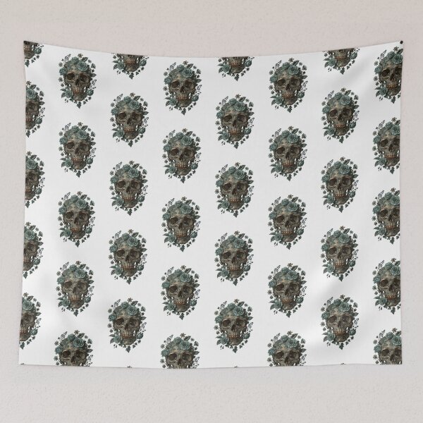 Item preview, Patina Blue Skull Botanical T-Shirt | Verdigris Floral Skull Vintage Illustration | Dark Academia Gothic Gift 2026 designed and sold by Panom Suavichien.