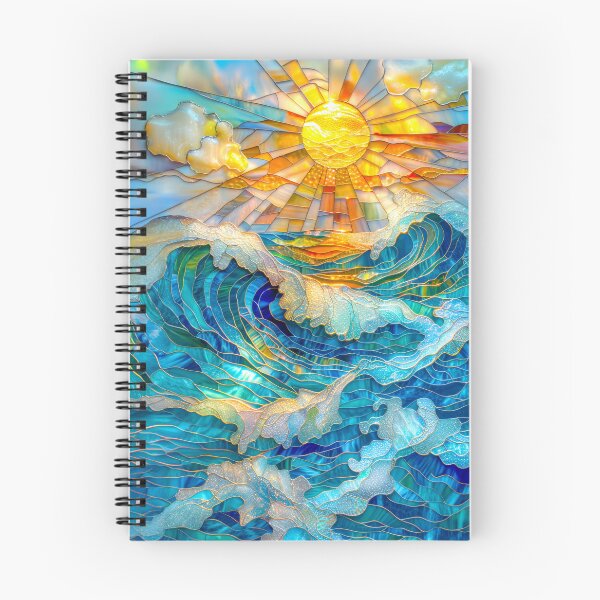 Item preview, Ocean Waves at Sunset: Stained Glass Art designed and sold by MargaretWiktor.