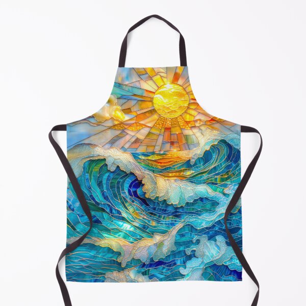 Item preview, Ocean Waves at Sunset: Stained Glass Art designed and sold by MargaretWiktor.