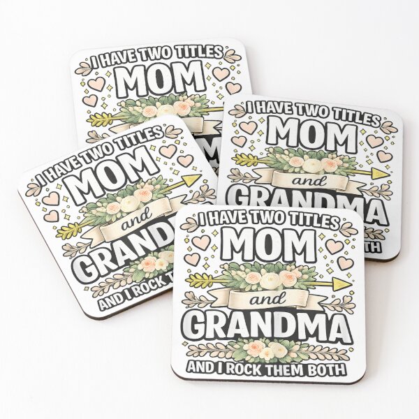 Item preview, I Have Two Titles Mom and Grandma and I Rock Them Both Floral Heart designed and sold by Daisy Grimes.