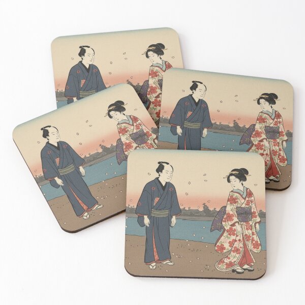 Item preview, Moonlit River Romance - Ukiyo-e Japanese Couple Art designed and sold by UkiyoExplained.