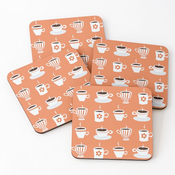 Item preview, Coffee cups on red designed and sold by MarleinWinter.