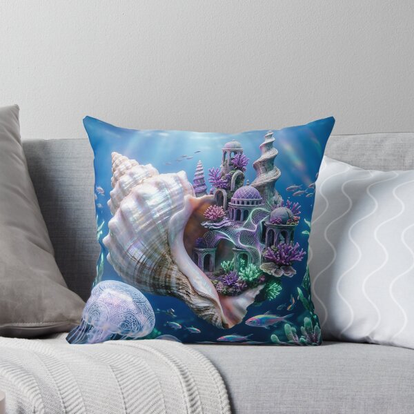 Item preview, Underwater Fantasy Realm with Seashell Castle designed and sold by Roanemermaid.
