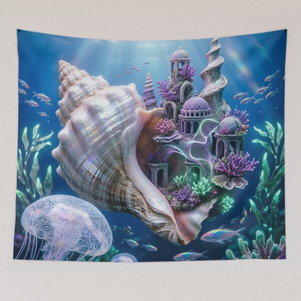 Item preview, Underwater Fantasy Realm with Seashell Castle designed and sold by Roanemermaid.