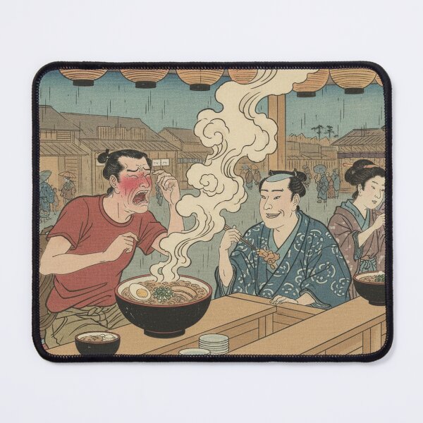 Item preview, Foreigner's First Ramen - Ukiyo-e Style Japanese Art designed and sold by UkiyoExplained.