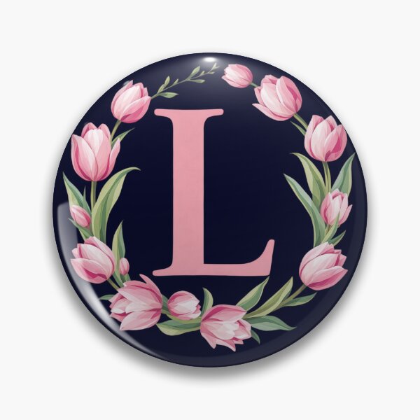 Item preview, Letter L Floral Monogram with Pink Tulips designed and sold by roxysnextgenart.