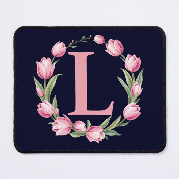 Item preview, Letter L Floral Monogram with Pink Tulips designed and sold by roxysnextgenart.