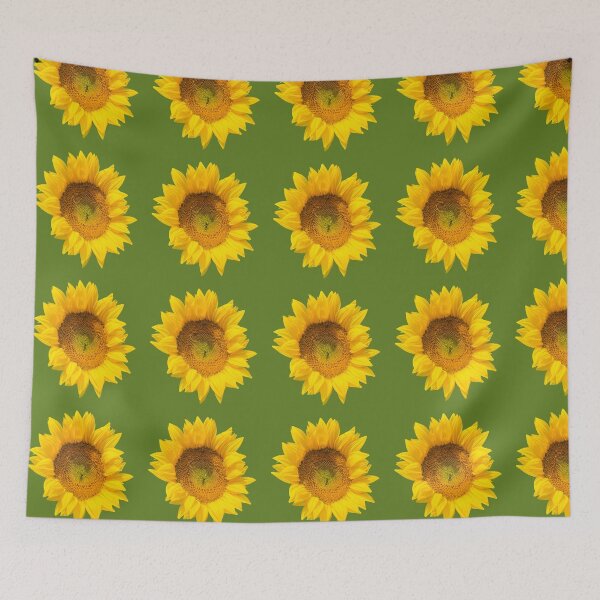 Item preview, Sunflower on green background  designed and sold by happytraveller1.