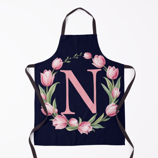 Item preview, Letter N Floral Monogram with Pink Tulips designed and sold by roxysnextgenart.