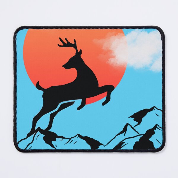 Item preview, Majestic Deer Silhouette - Sunset Over Mountains designed and sold by Madhav Creations Studio.