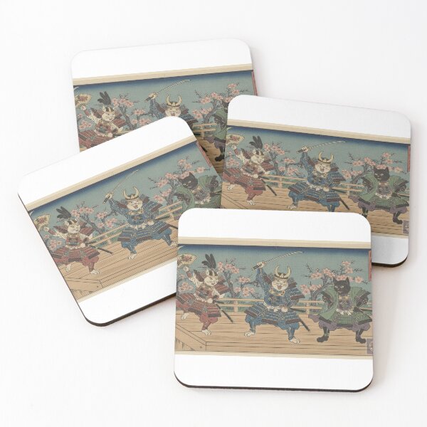 Item preview, Samurai Cats Battle - Ukiyo-e Kuniyoshi Style Art designed and sold by UkiyoExplained.